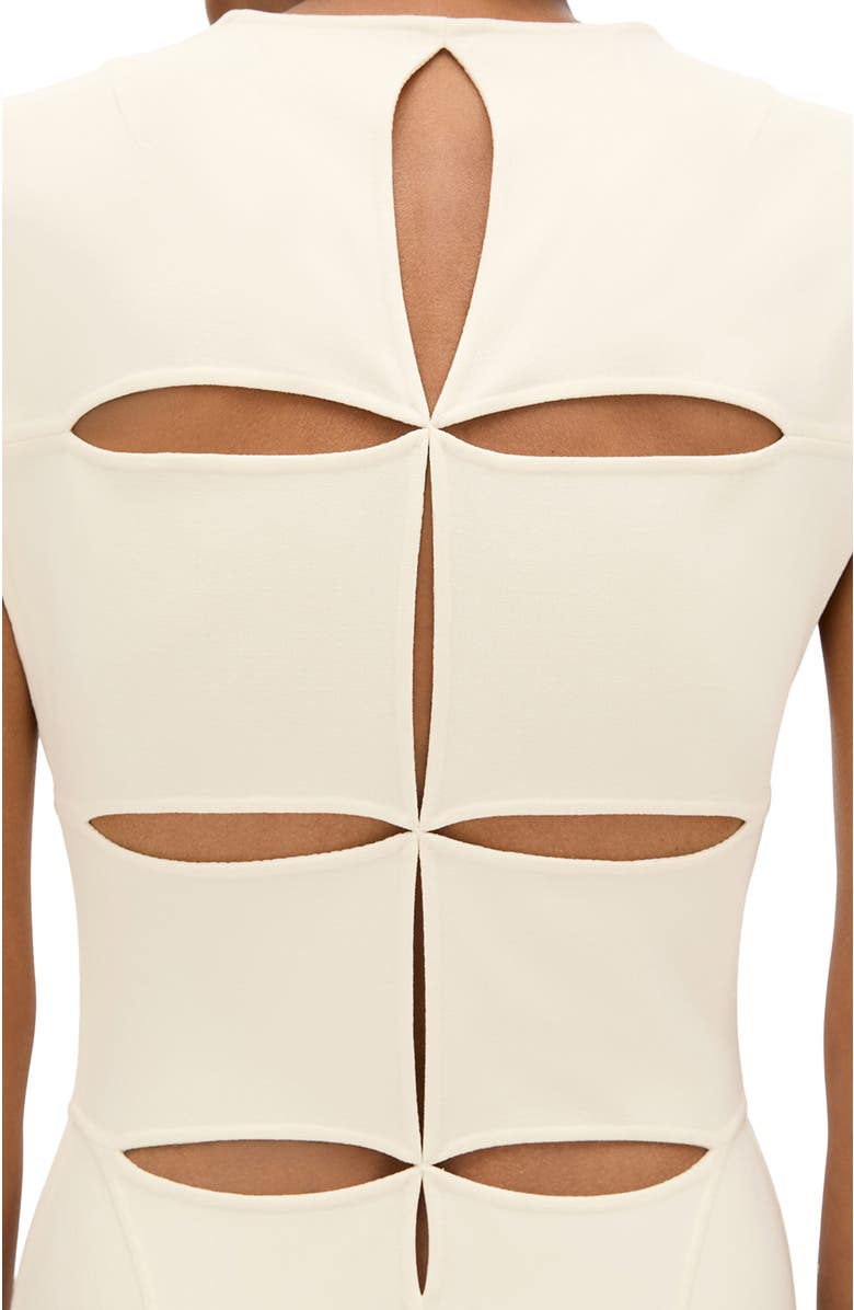 Another Tomorrow Double Face Cutout Dress, Alternate, color, Cream