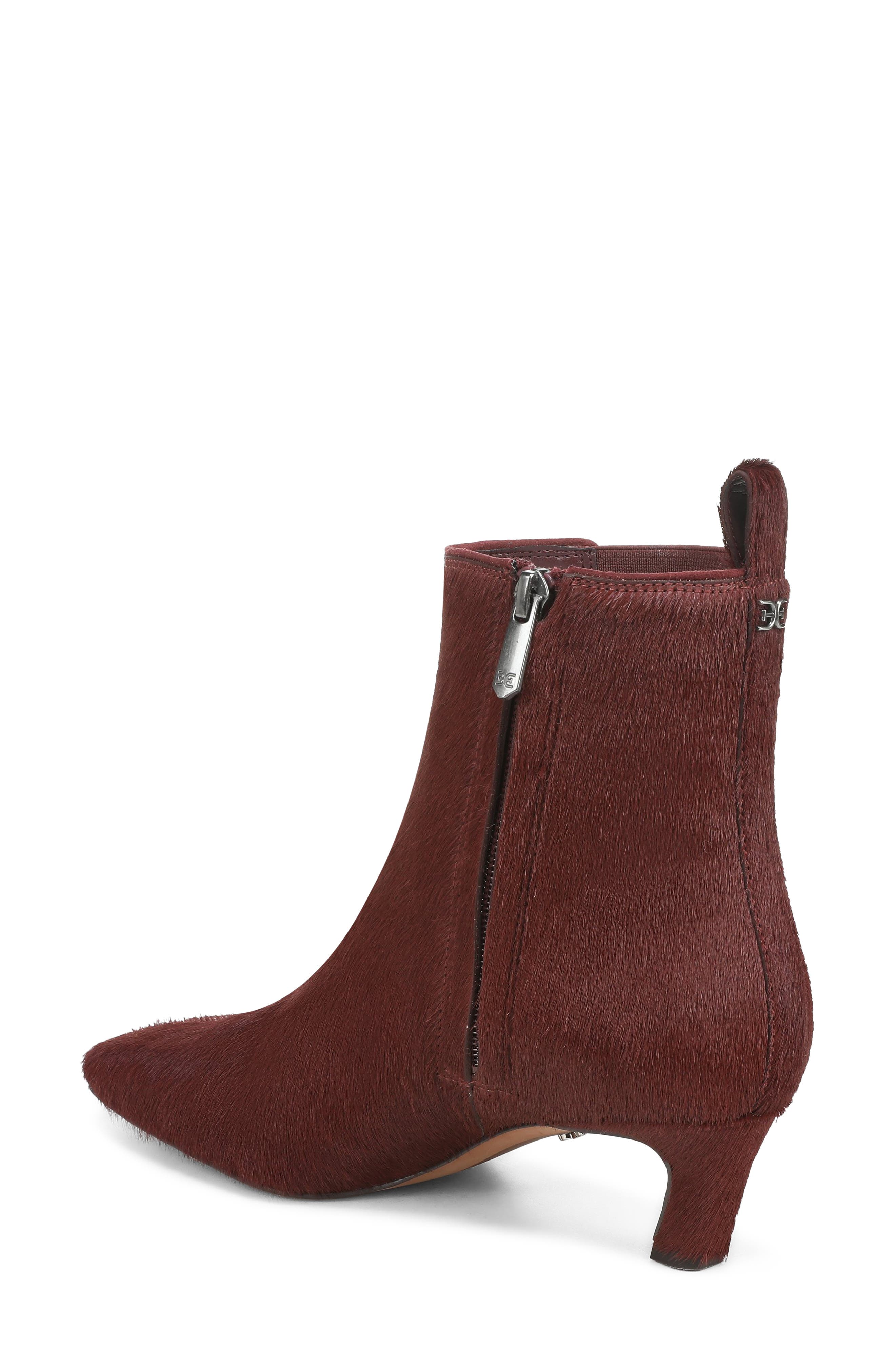 Peony Genuine Calf Hair Bootie, Alternate, color, FRENCH MERLOT CALF HAIR