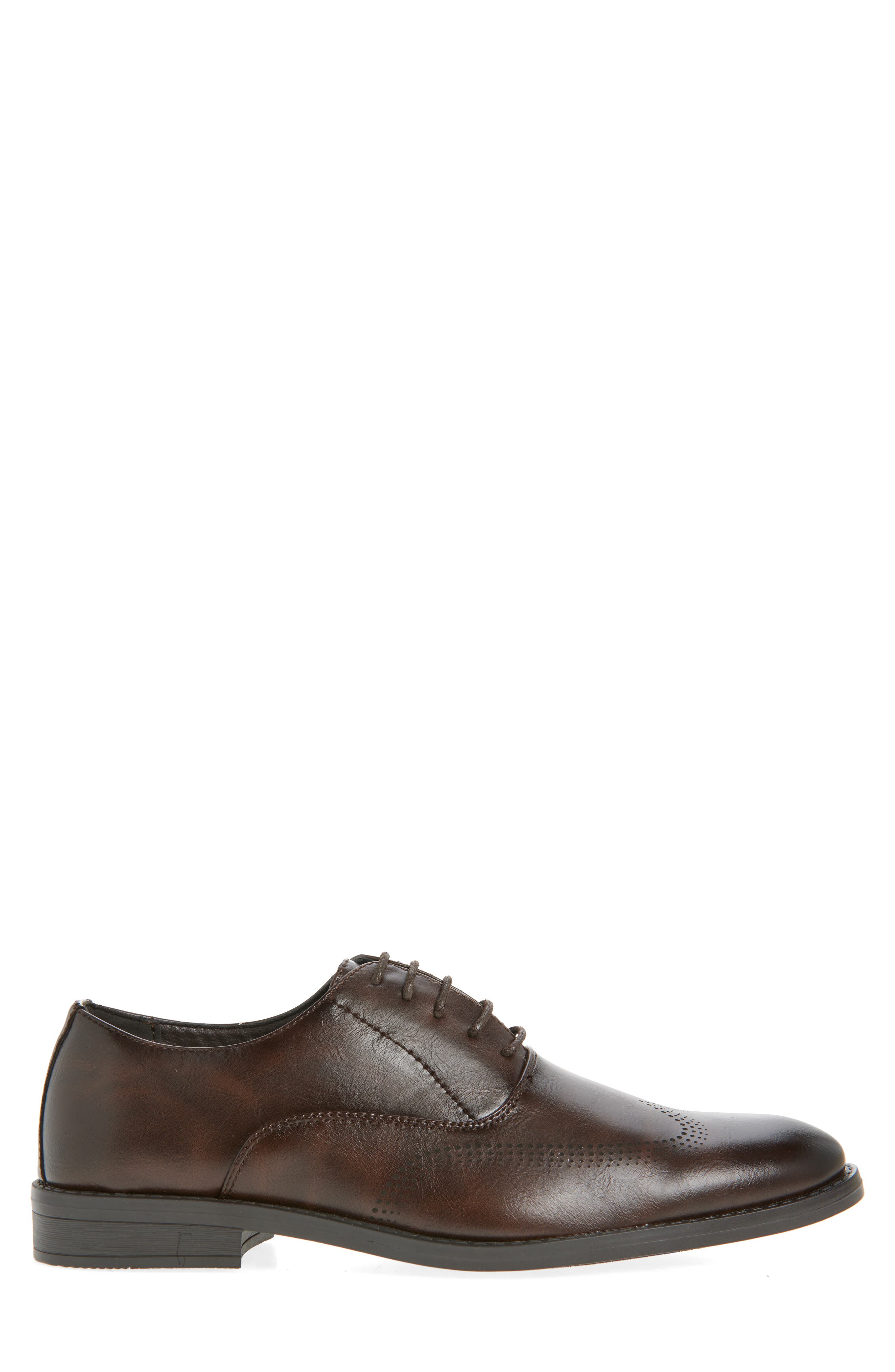 GEOFFREY BEENE Faux Leather Oxford, Alternate, color, Brown