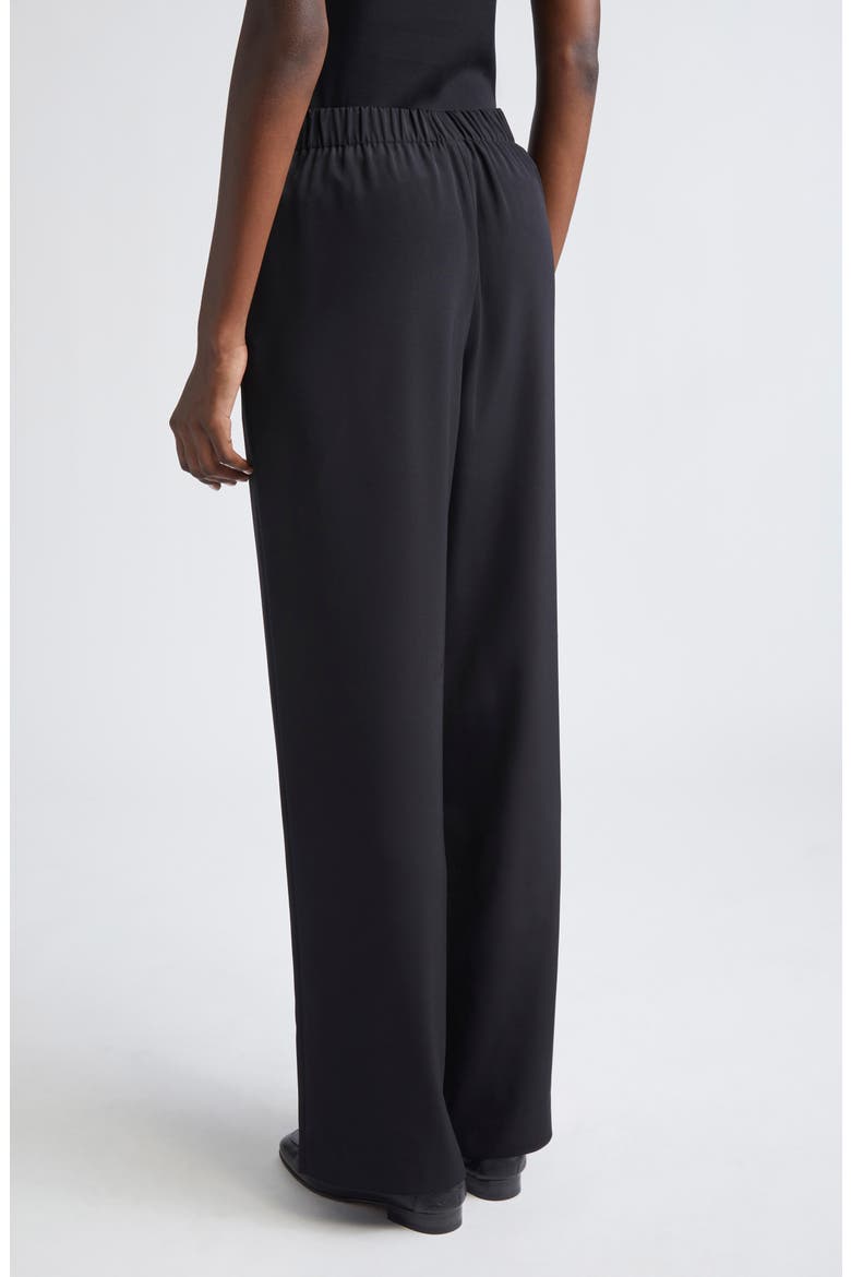 Perry Stretch Silk Crêpe de Chine Pants, Alternate, color, BLACK