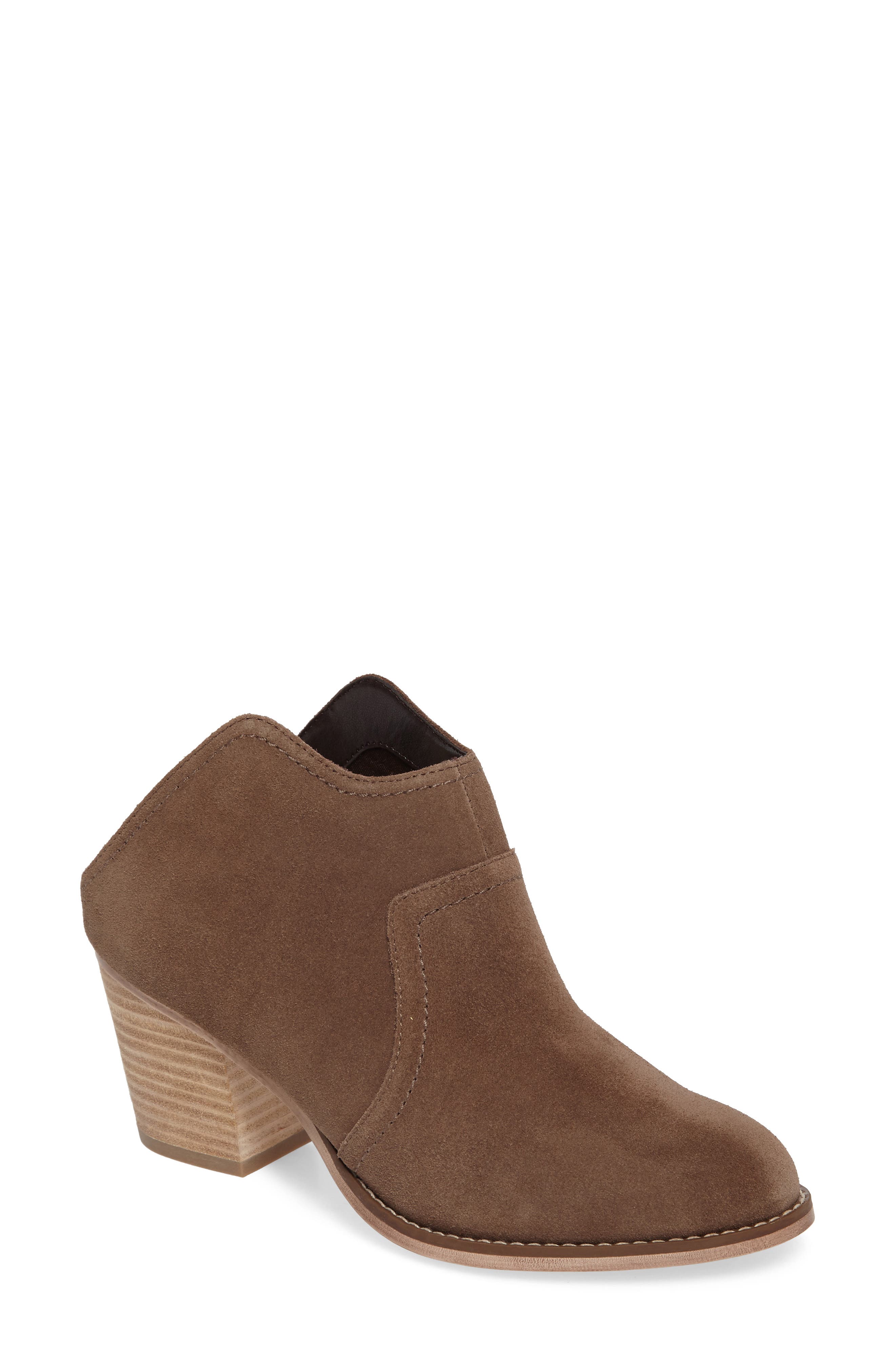Caribou Mule Bootie, Main, color, DARK TAUPE