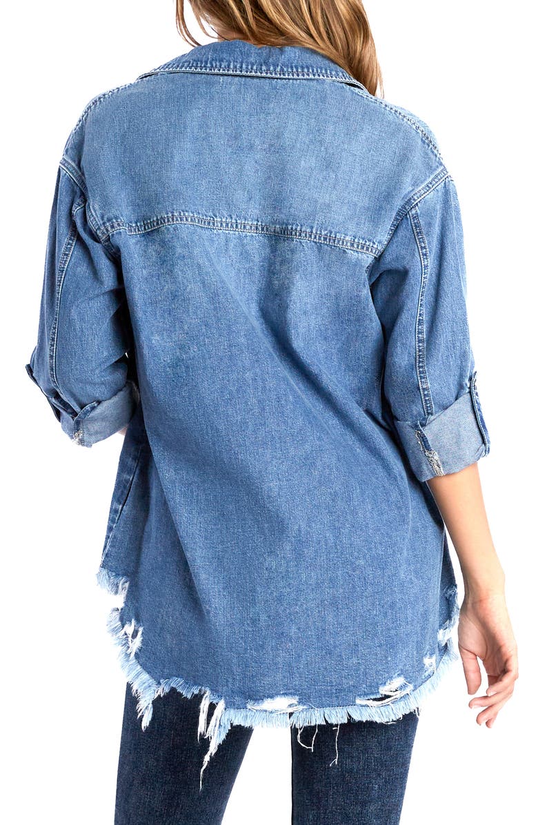 Billy T Heart Pocket Denim Button-Up Shirt, Alternate, color, Vintage Denim