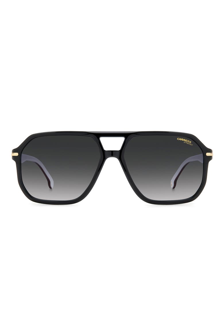 59mm Rectangular Sunglasses, Main, color, BLACK/ GREY SHADED