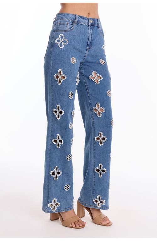 The Noli Shop Kaia Pearl High Rise Jean Petite In Blue