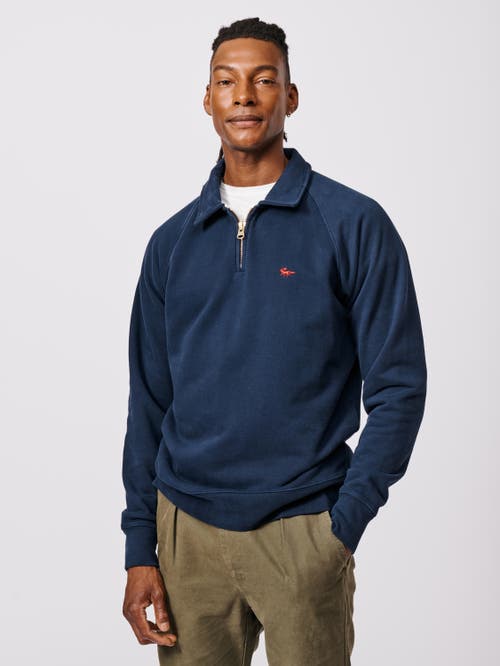 Aubin Dunster Zip Neck Sweatshirt In Blue
