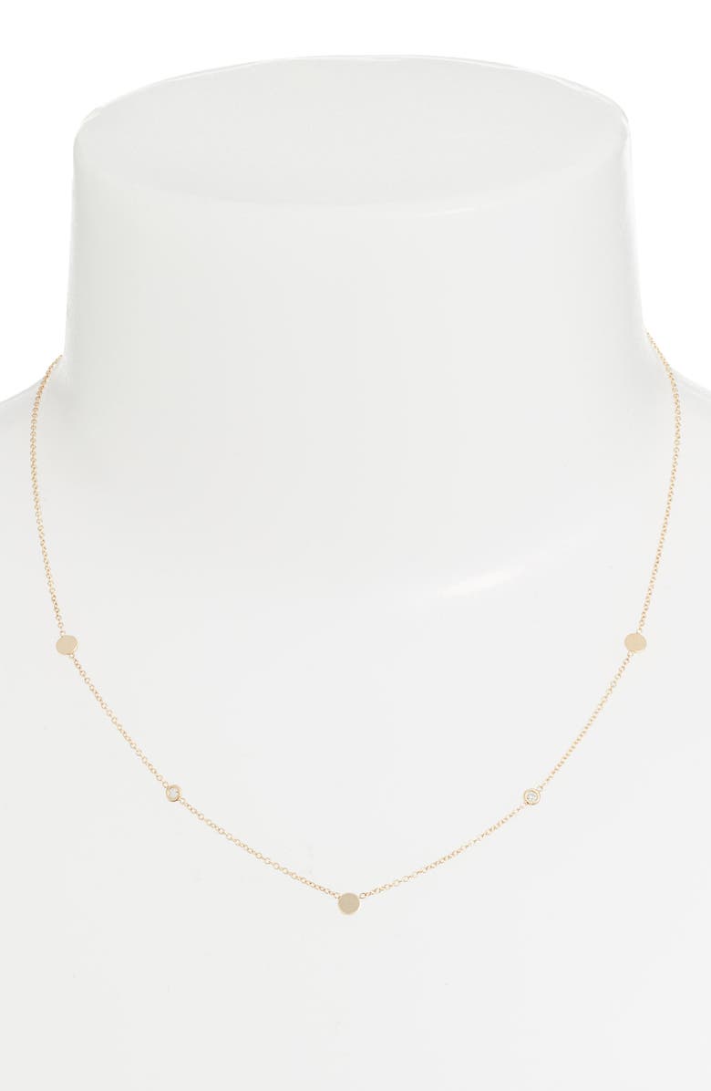 Zoë Chicco Bezel Diamond Necklace, Alternate, color,