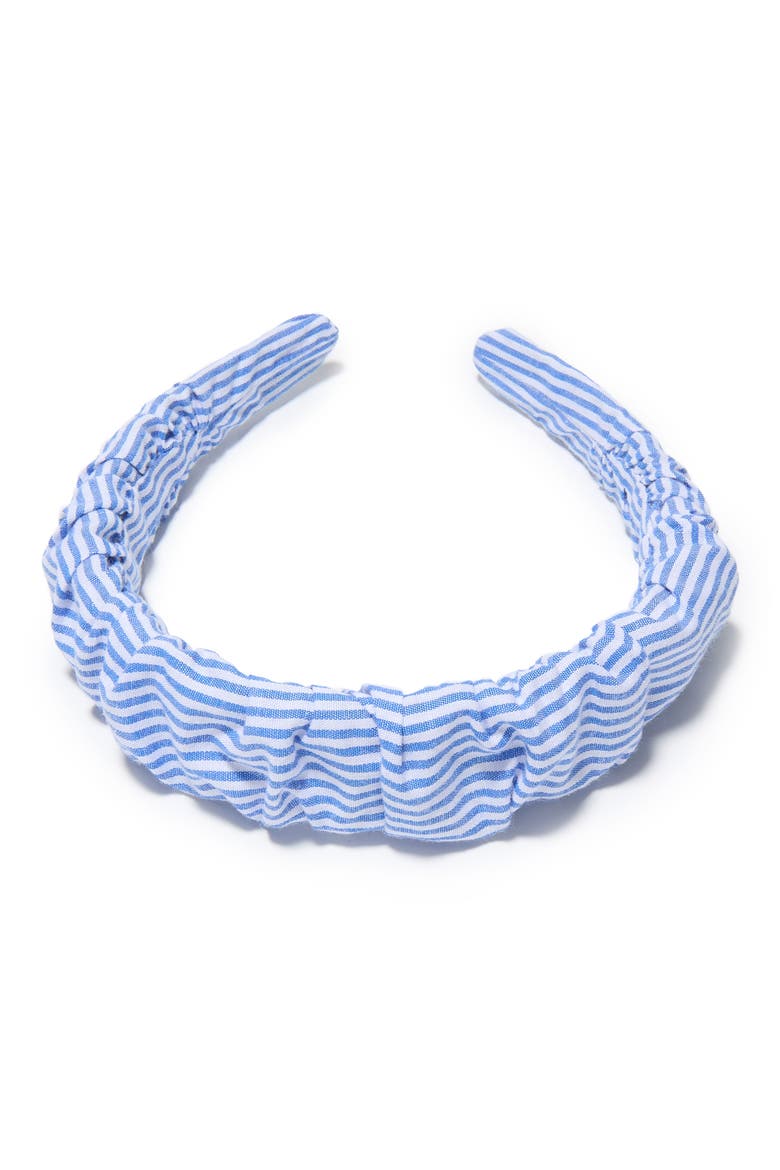 Kelly Cotton Seersucker Headband, Alternate, color, OCEAN SPRAY