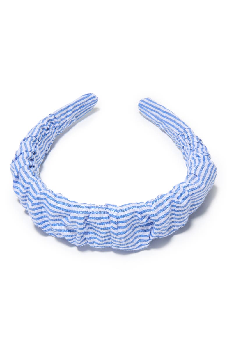 Lele Sadoughi Kelly Cotton Seersucker Headband, Alternate, color, Ocean Spray