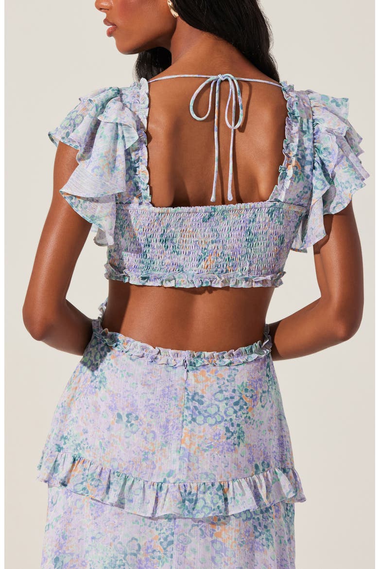 Mable Floral Tiered Cutout Chiffon Dress, Alternate, color, LLC GRN FL