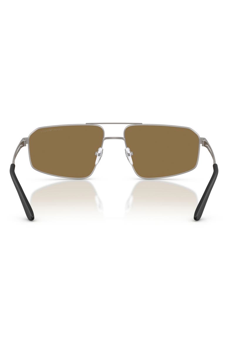 Emporio Armani 59mm Aviator Sunglasses, Alternate, color, Matte Gunmetal / Dark Brown