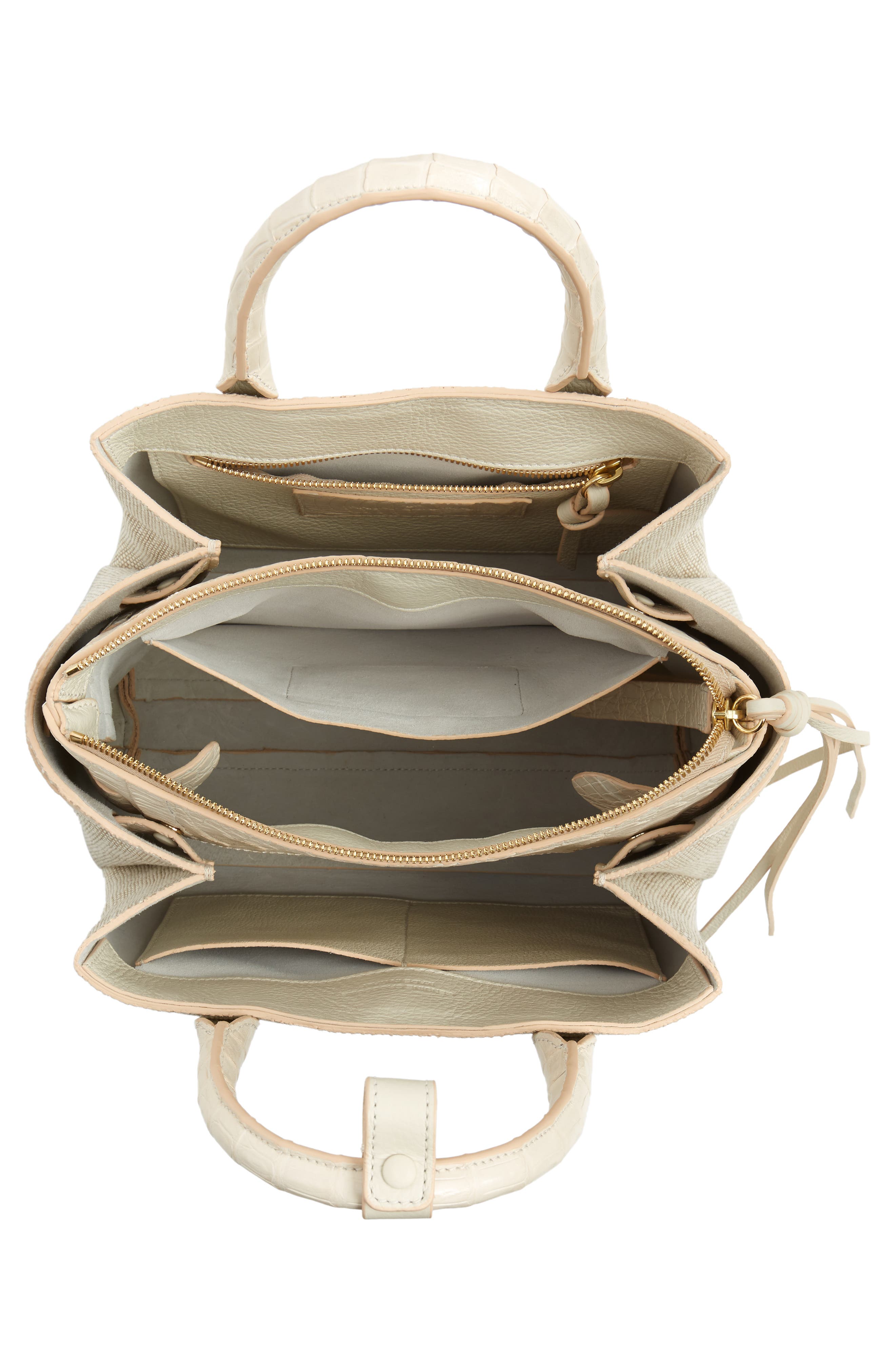 Nancy Gonzalez Medium Cristie Linen & Genuine Crocodile Tote, Alternate, color, 