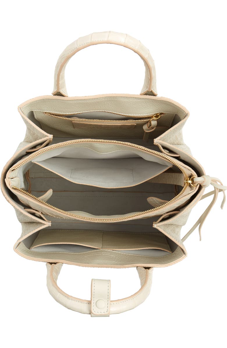 Nancy Gonzalez Medium Cristie Linen & Genuine Crocodile Tote, Alternate, color,