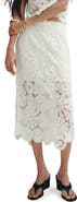 MANGO Lace Midi Skirt