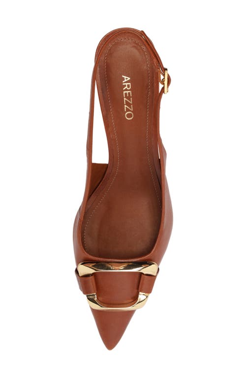 Arezzo Felicity Slingback Pointed Toe Pump In Brown