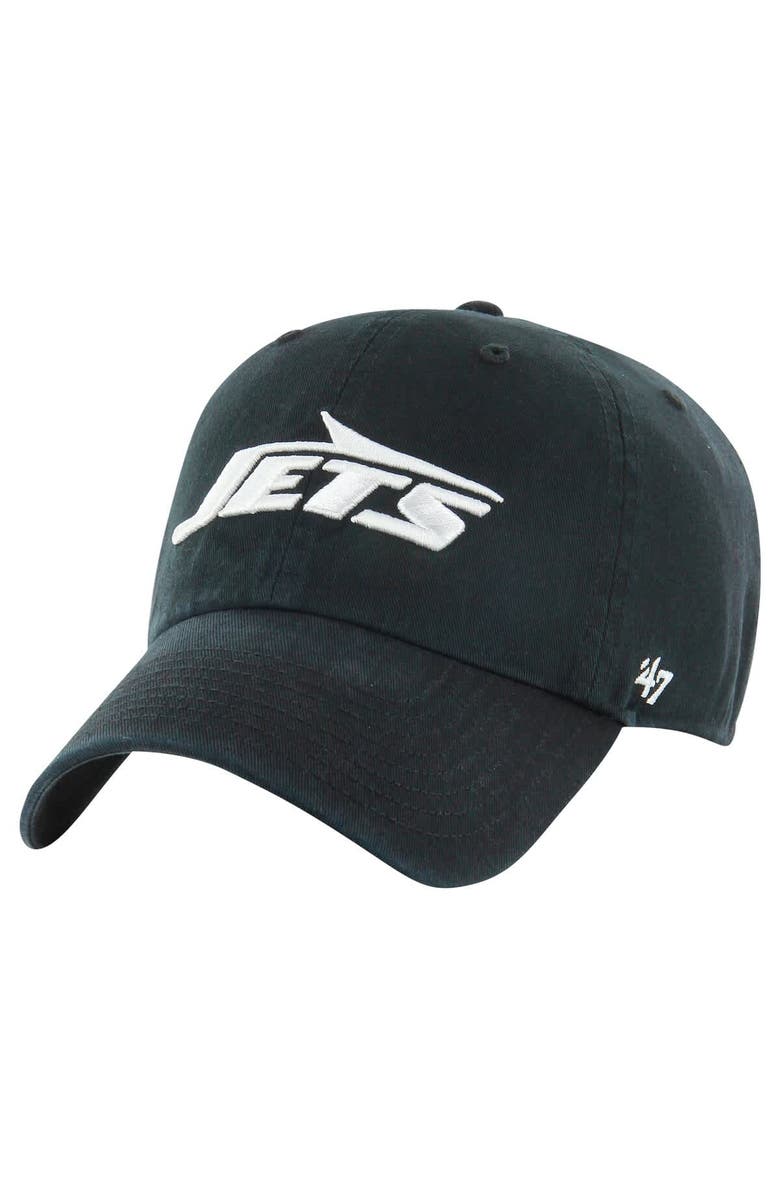 '47 Men's '47 Black New York Jets Clean Up Tonal Adjustable Hat, Main, color, Black