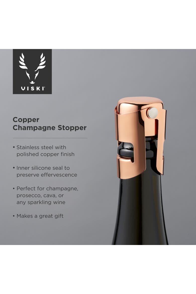 Summit Champagne Stopper, Alternate, color, Copper