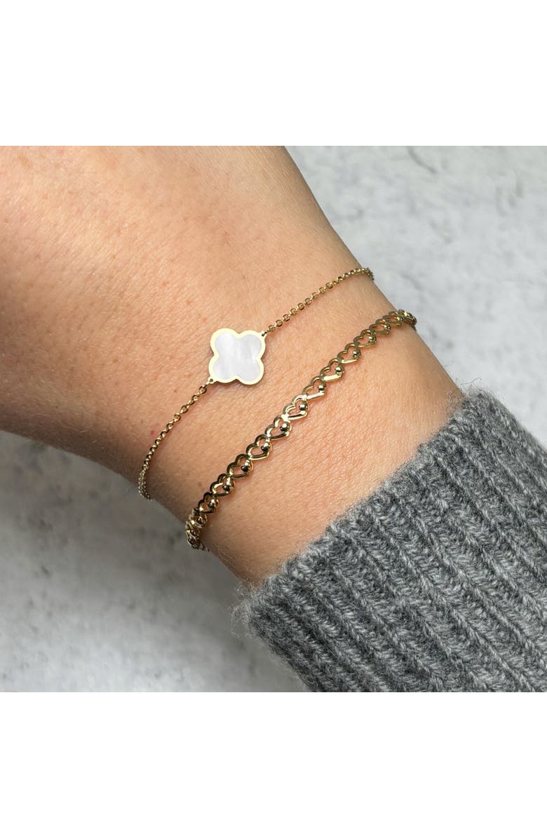 The Lovery Fine Jewelry Large Mother of Pearl Single Clover Bracelet, Alternate, color, Mother Of Pearl