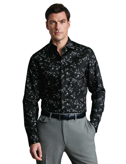 Non-Iron Stretch Floral Print Shirt