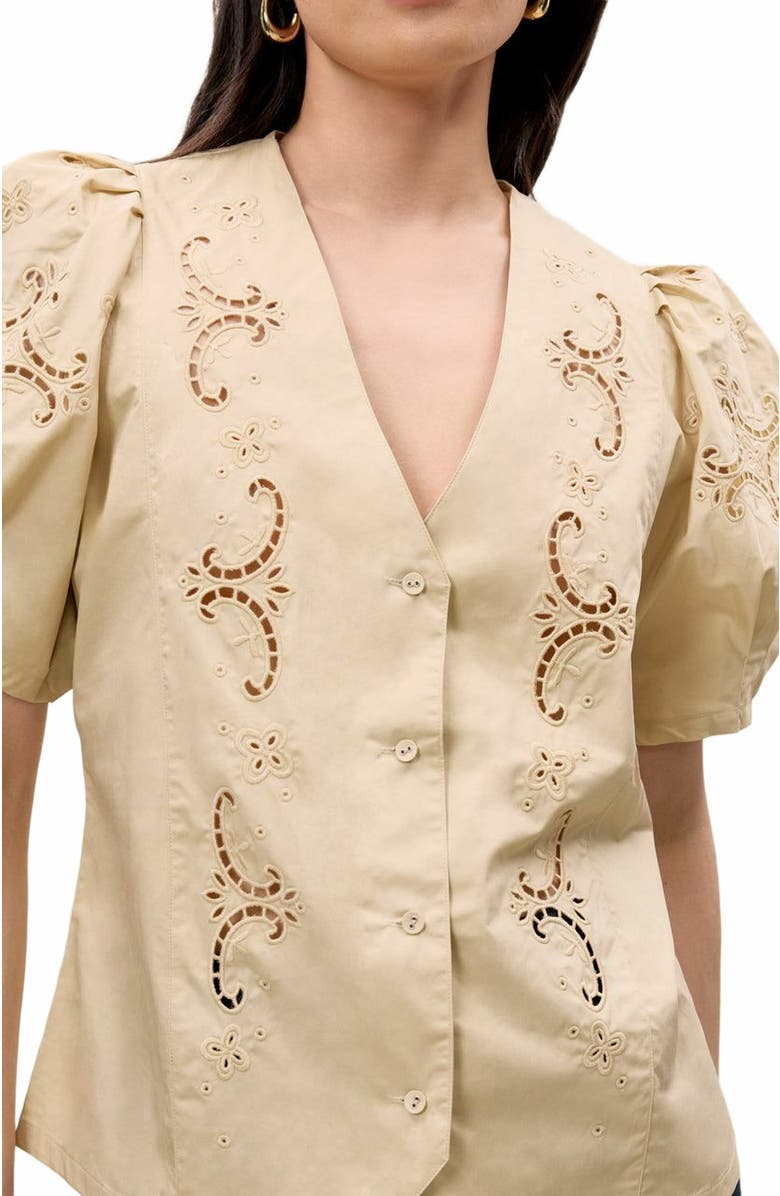 Rebecca Taylor Raquel Twill Shirt, Alternate, color, Latte
