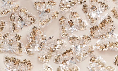 DRESS THE POPULATION DRESS THE POPULATION GOLDIE SEQUIN BUTTERFLY COLUMN GOWN