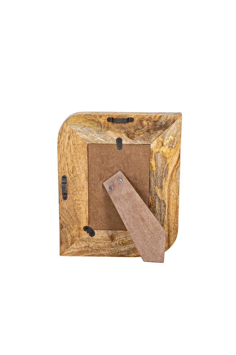 4x6 Inch Carved Arch Mango Wood Picture Frame, Alternate, color, Brown