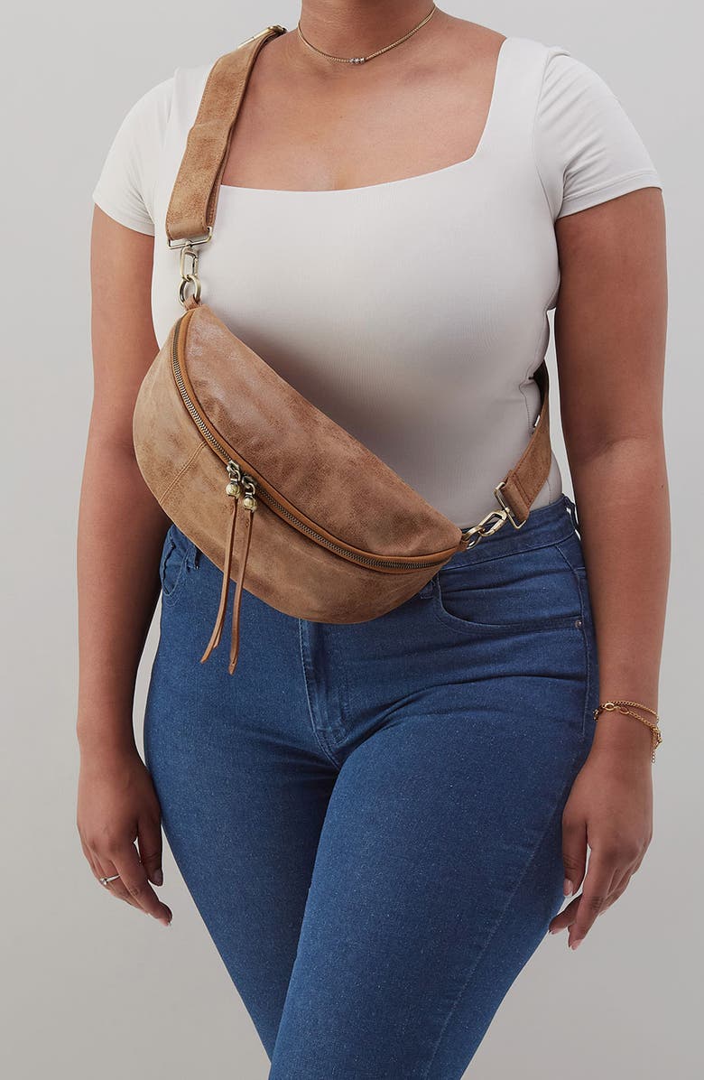 HOBO Medium Hunter Leather Belt Bag, Alternate, color, Whiskey