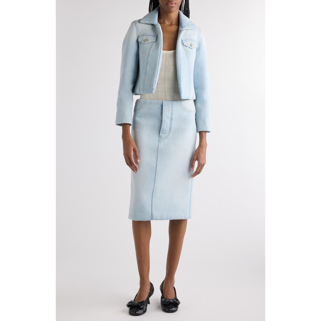 Acne Studios Osky Padded Denim Crop Jacket In Light Blue
