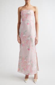 BERNADETTE Elora Clematis Print Strapless Dress