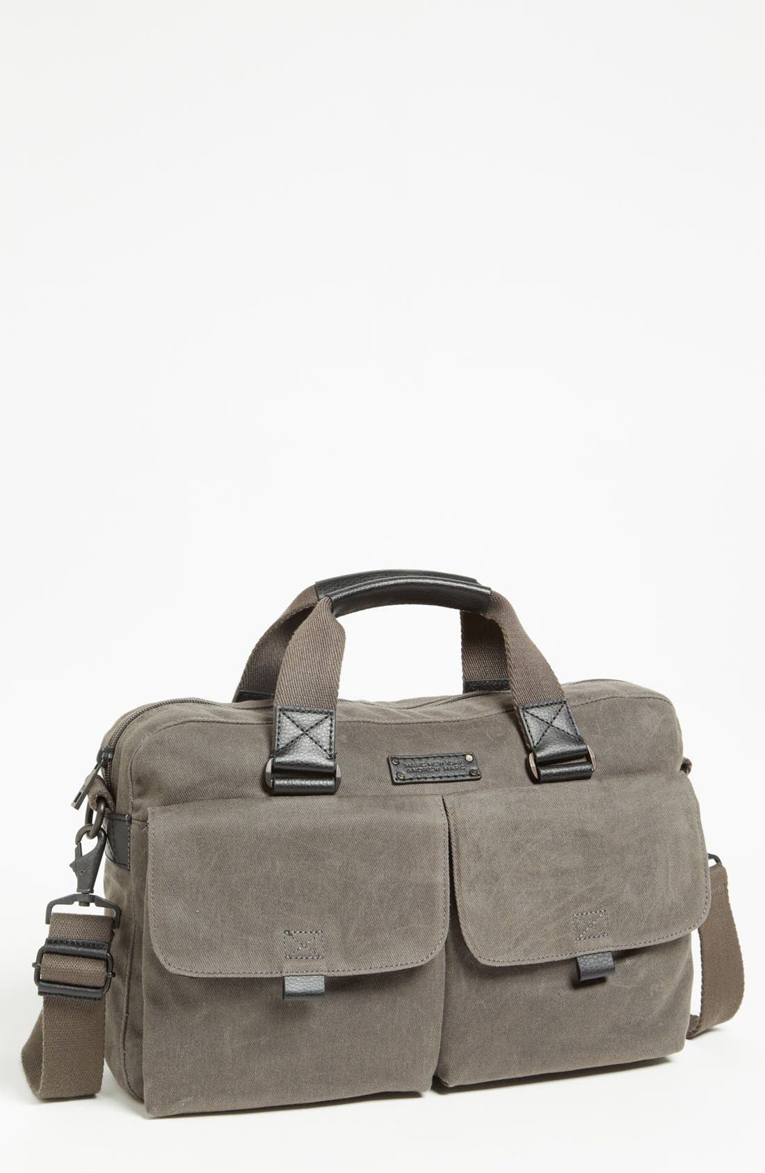 Andrew Marc 'Essex' Twill Briefcase, Main, color, CHARCOAL