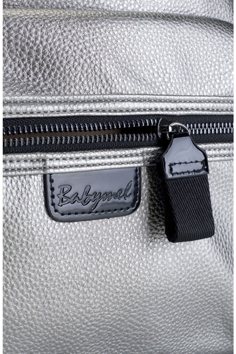 Luna Faux Leather Diaper Bag, Alternate, color, PEWTER