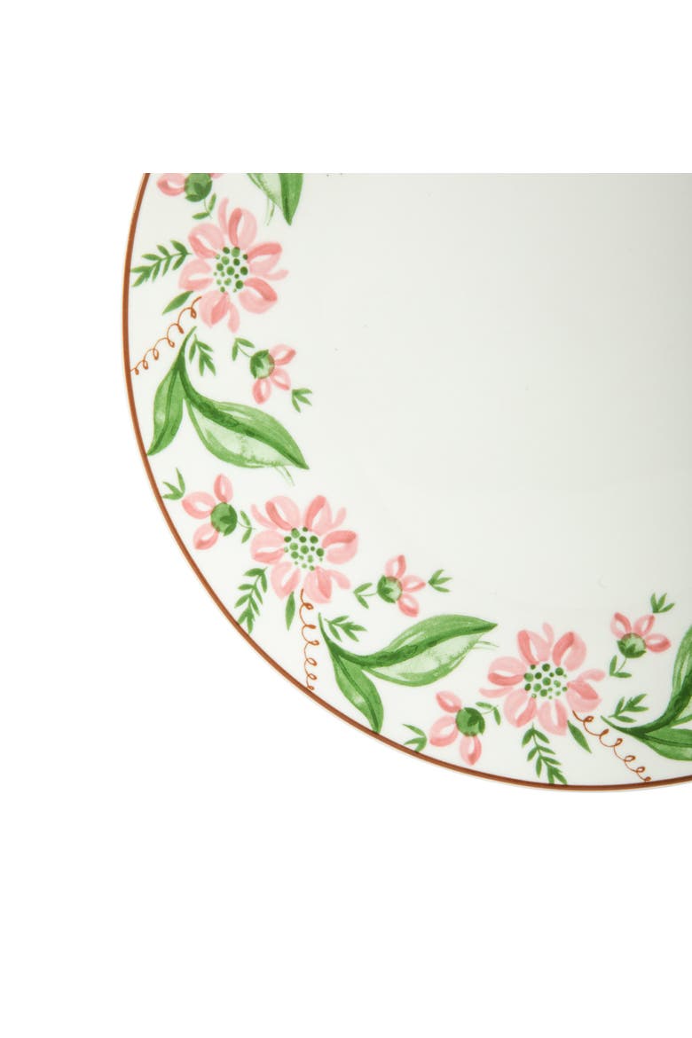16 Piece Decorated Ceramic Dinnerware Set, Alternate, color, Pink/Green
