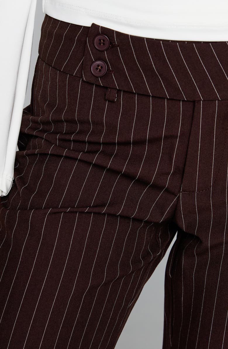 Princess Polly Kinkirk Flare Pants, Alternate, color, Brown Pinstripe