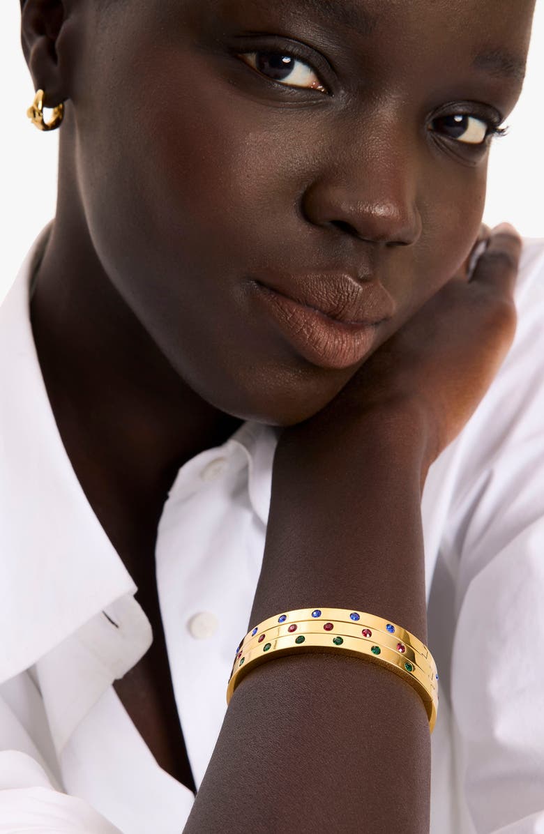 Kate Spade New York set in stone hinge bangle bracelet, Alternate, color, 