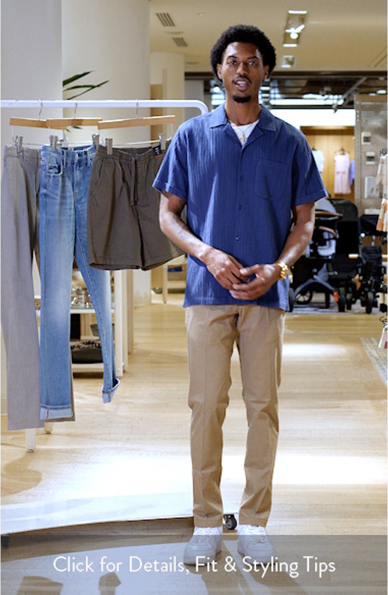 Ohana Short Sleeve Stretch Cotton Plissé Camp Shirt, sales video thumbnail