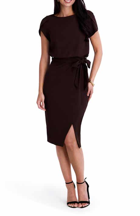 Kensie Plyr Tie Waist Midi Dress