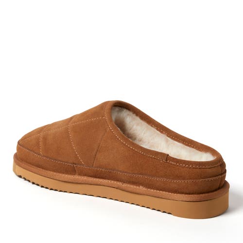 Dearfoams Fireside Grafton Quilted Genuine Shearling Clog Slipper In Chestnut