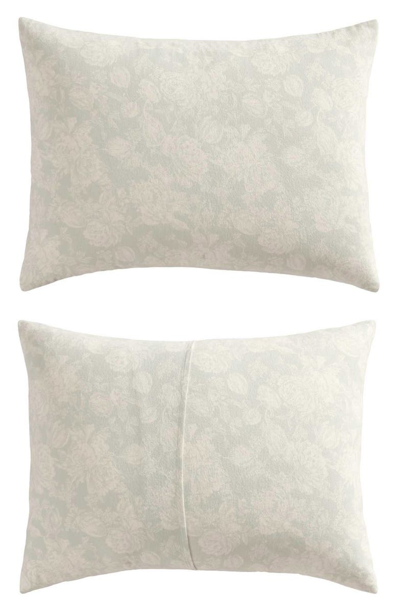 Laura Ashley Meredith Cotton Flannel Comforter & Sham Set, Alternate, color, Light Grey