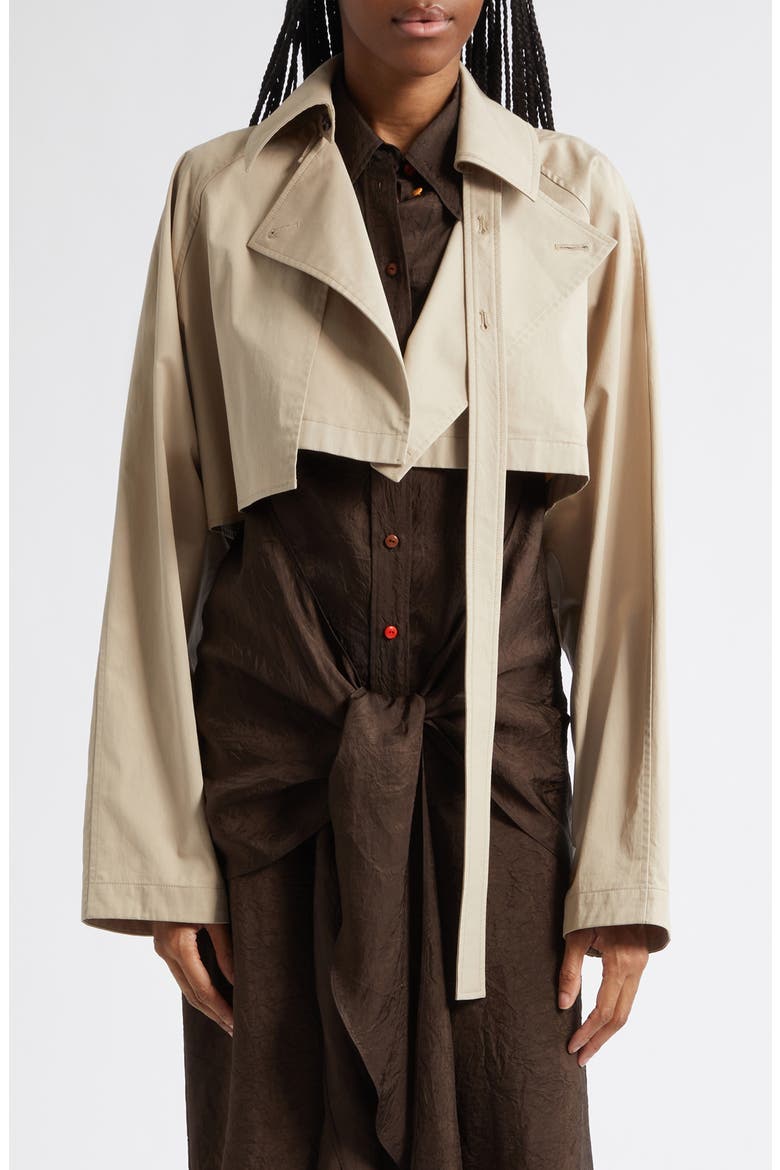 Maeve Crop Trench Coat, Main, color, FAWN