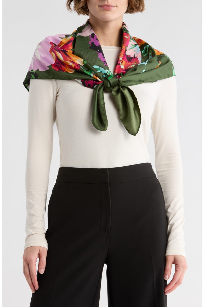 Moody Botanical Scarf, Main, color, OLIVE MULTI