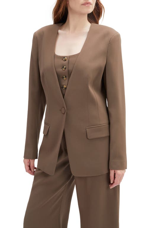 Bardot Ellera Fitted One-button Blazer In Brown
