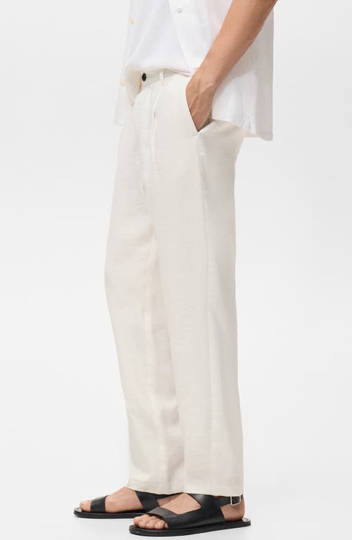 Mango Pleated Straight Fit Pants In Neutral