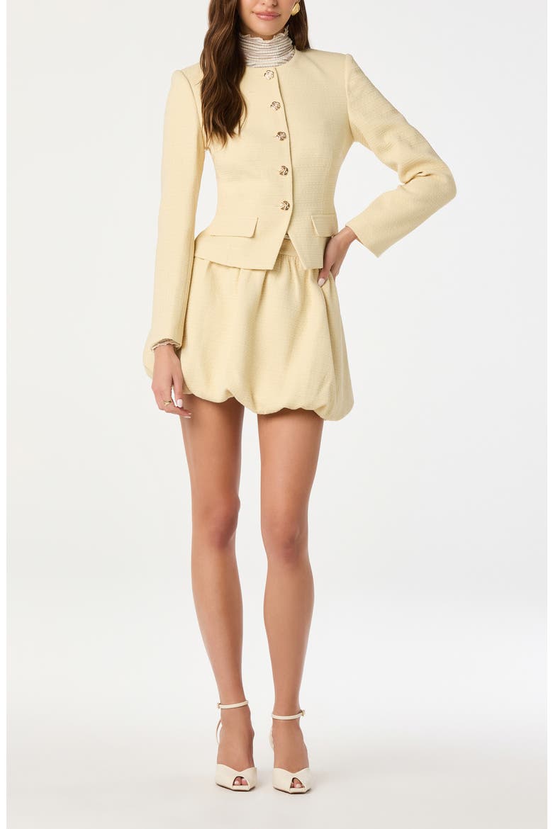 Tweed Fitted Blazer, Alternate, color, YELLOW