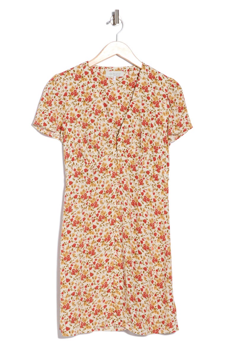 Button Up Minidress, Main, color, ANTIQUE DITSY