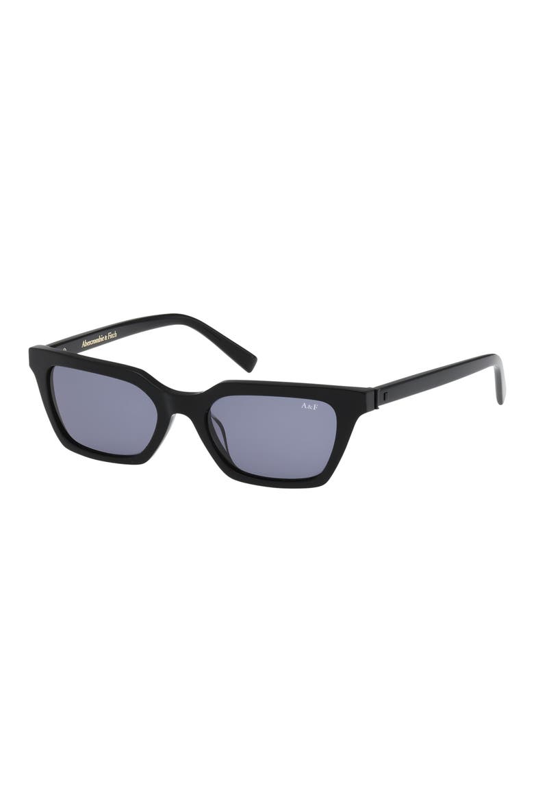 52mm Cat Eye Sunglasses, Alternate, color, SHINY BLACK / SMOKE