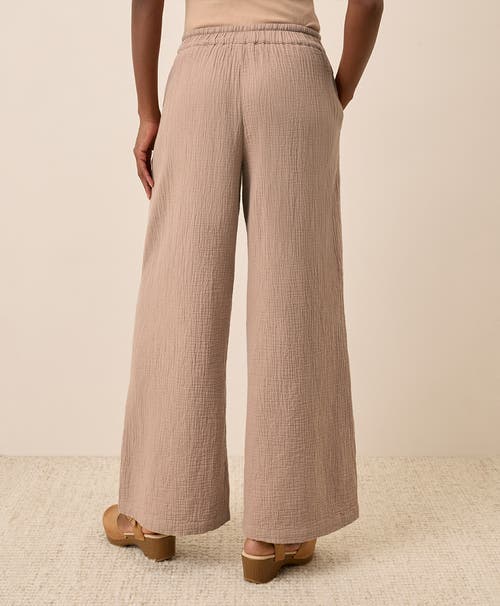 Pact Organic Cotton Coastal Double Gauze Split Hem Pant In Neutral