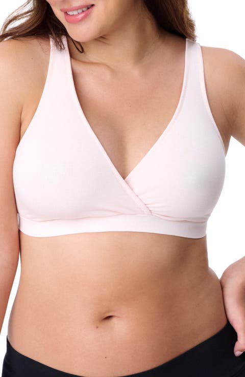 Motherhood Women's Maternity Cotton Wrap Front Nursing Sleep Bralette, 2-Pack