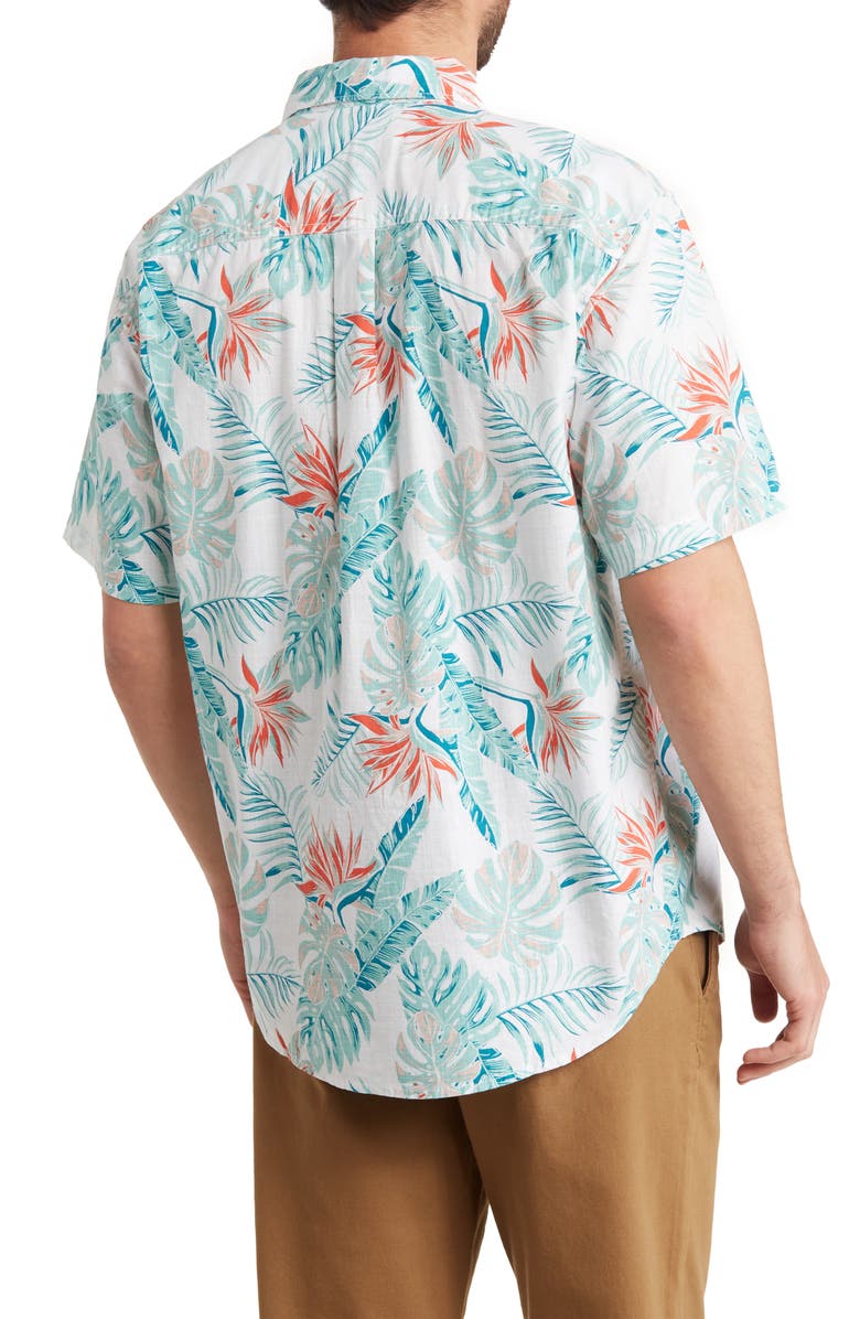 Tommy Bahama Montstera Tropical Short Sleeve Cotton Button-Up Shirt, Alternate, color,