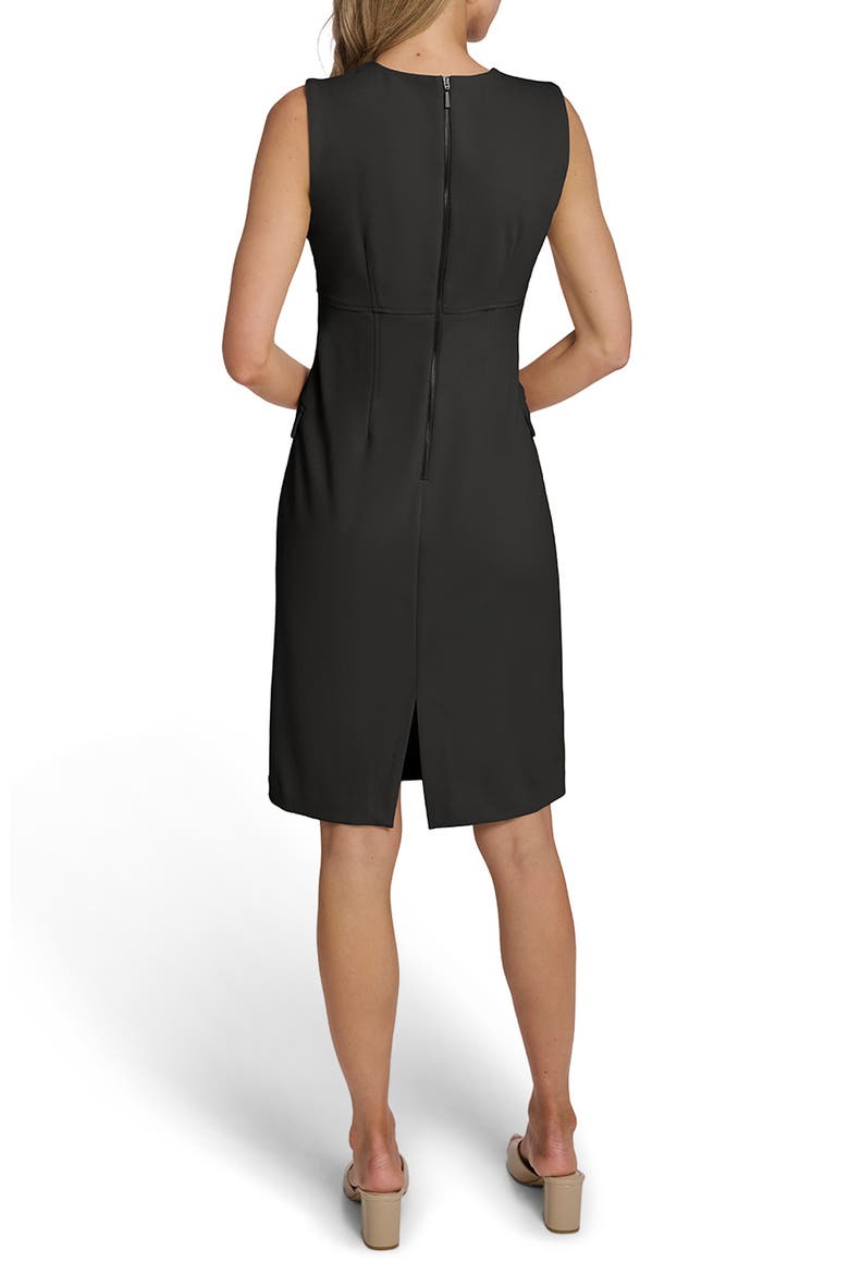 Button Sheath Dress, Alternate, color, BLACK
