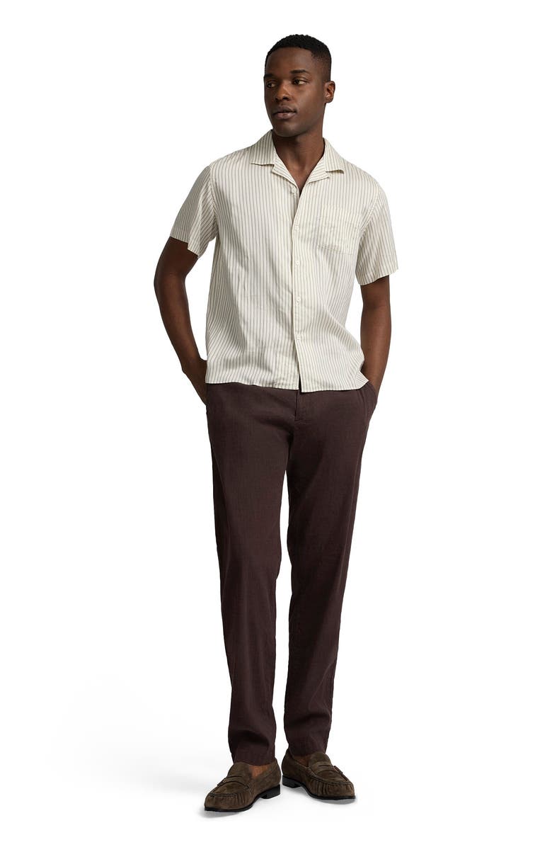 Onia Tencel Convertible Vacation Shirt, Main, color, Black/Ivory