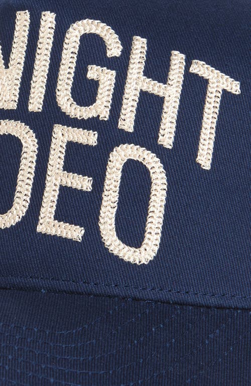 Midnight Rodeo Ffa Chain Stitch Baseball Cap In Antique White And Navy